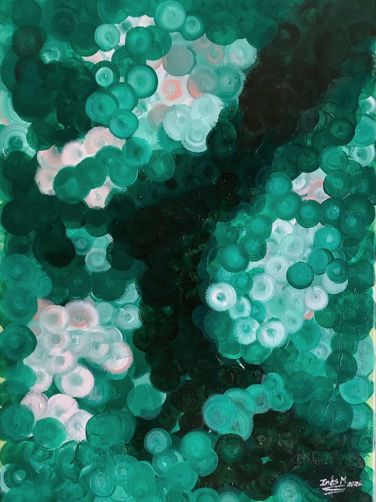 Pintura original En movimiento, Acrílico sobre lienzo por Inés Hernández