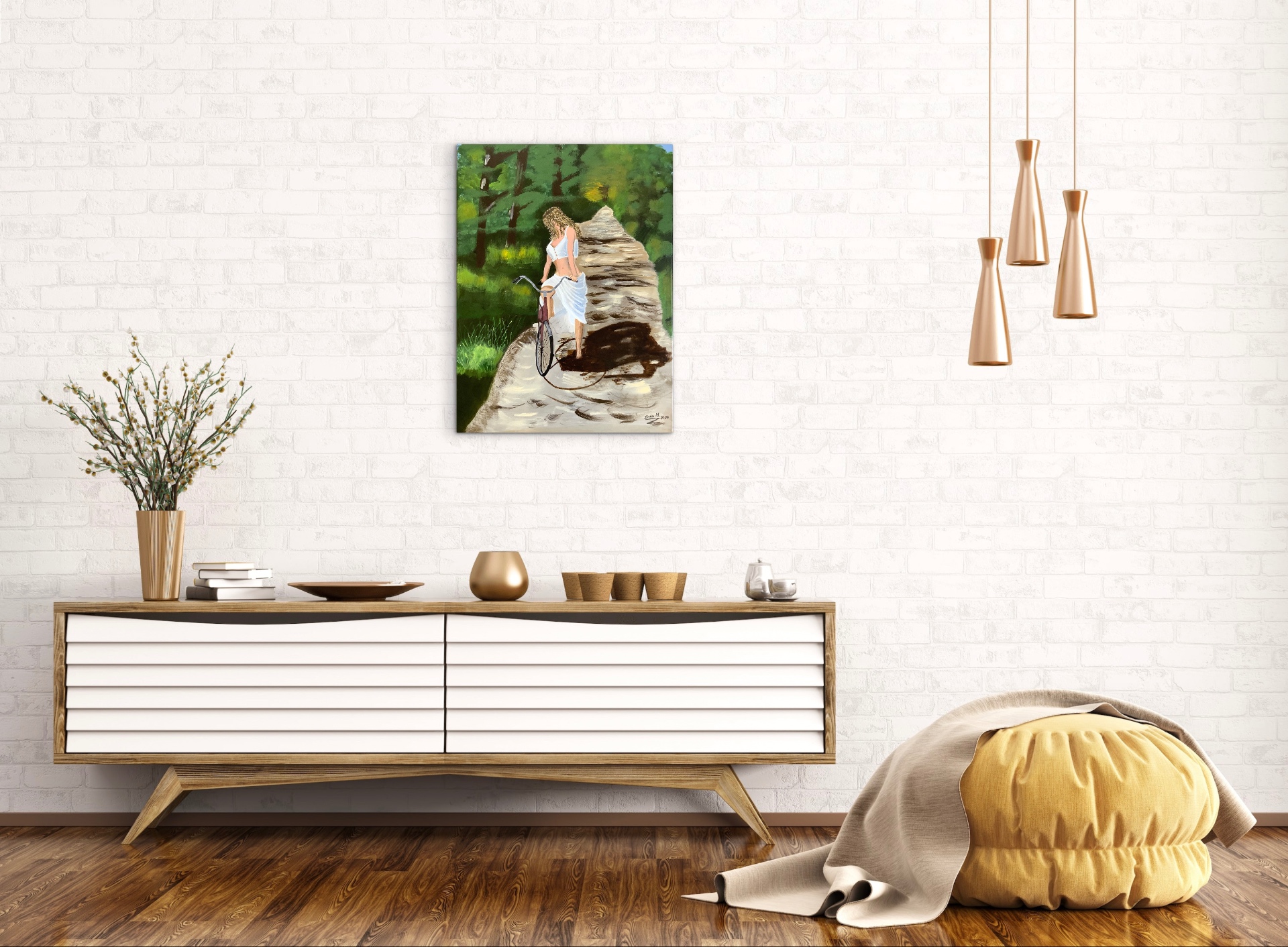 Pintura original La ligereza, Acrílico sobre lienzo por Inés Hernández — vista 3