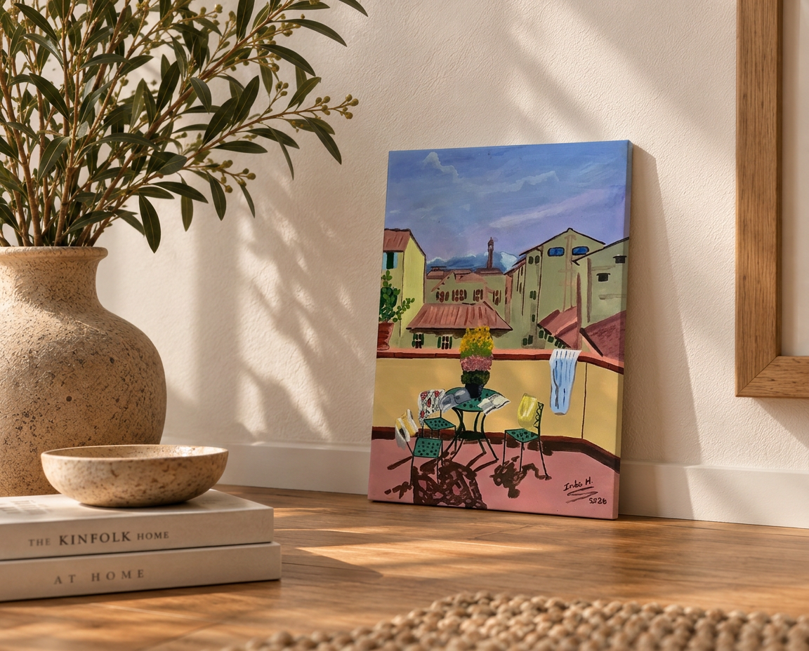 Pintura original Una mirada al lugar que habito, Acrílico sobre lienzo por Inés Hernández — vista 3